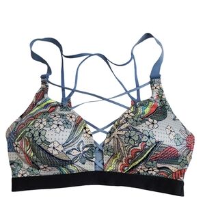 Victoria’s Secret Lightweight Sport Bra 34C Strappy Floral Bohemian Boho
